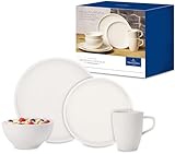 Villeroy & Boch – Artesano Starter-Set Set 8 teilig Weiß, Spülmaschinenfest, Mikrowellensicher, Geschirrset, Geschirr Set, Porzellan, Teller, Tafelservice, Service Modern, Premium Porzellan
