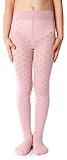 NOQ Mädchen Strumpfhose mit 3D-Effekt Muster Uni Tanz Gymnastik Fancy Outfit Little Princess, Dominica Cotton Candy 4-5 Jahre (104-110 cm)