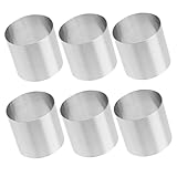 BAZEITFLOW 6 Stück Teiliges Edelstahl Dessertringe Backförmchen Rund Mousse Keksformen für Küche Fondant Pudding Kekse Kuchen DIY Backen