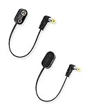 Mr.Power 9V Batterieclip Konverter 2.1mm 5.5mm Stecker für Gitarrenpedaleffekte (rechtwinklig, 2 Drähte)