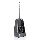 kela Klobürste mit Behälter halbseitig geöffnet, 38 cm, Toilettenbürste, WC Bürstengarnitur Levin, dunkelgrau