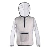 Wedhapy Mückenanzug mit Kapuze Mückennetz Sommer-Mesh-Insektenschutzkleidung atmungsaktiv wanzensicher leicht Mückenschutz für Angeln Camping Outdoor XL