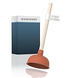 Kirchhoff 99908200 Profi-Pömpel 140 mm, Saugglocke für verstopfte Toilette, Badewanne, Dusche, WC-Pümpel zur chemielosen Reinigung, großer Abflussreiniger bei Verstopfung, Rot