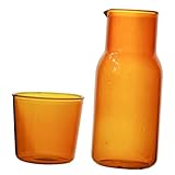 FELTECHELECTR Glas Karaffen Transparentes Wassergefäß mit Einfarbigem Design Hitzebeständig für Kaffee Tee Milch Wohnzimmer und Schlafzimmer Einfache Reinigung Praktisches Tisch accessoire