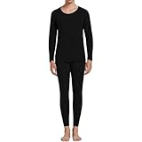 Thermounterwäsche Damen Winter Thermounterwäsche mit Innenfleece Warm Warm Thermo Top & Thermohose Leggings Funktionsunterwäsche Thermounterwäsche Sets Thermounterwäsche Gymnastik 36 (Black, XL)