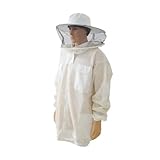 Imkeranzug Imker-Anti-Bienen-Anzug, 3-lagi, atmungsaktive, belüftete Schutzkleidung, Imkerjacke mit abnehmbarem Sicherheitsschleier, Hutanzü(L)