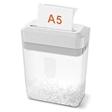 Bonsaii Aktenvernichter, 6 Blatt (A5) Kreuzschnitt, P-4 Hochsicherheit mit 6L Behälter, für Papier, Kreditkarten, Büro- & Heftklammern, C292-A