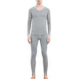 WAZHAKU Herren Thermowäsche Set Light Winter Unterwäsche-Set Atmungsaktiv Funktionsunterwäsche Skiunterwäsche Set Männer Winter Lange Thermo Ski Unterwäsche Set für Joggen Radfahren Fußball