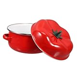 Abaodam Tomatentopf Aus Keramik Tiefer Kochtopf Chinesisches Kochgeschirr Emailpfannen Zum Kochen Suppentöpfe Mit Deckel Kochgeschirr Mit Griff Stock Pot Japanischer Topf Rot Emaille