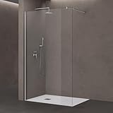 doporro Luxus Duschwand für Dusche Duschabtrennung 90x200cm Walk-In Dusche 8mm ESG-Sicherheitsglas Klarglas inkl. Nanobeschichtung Bremen01K
