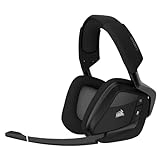 Corsair Void Elite RGB Wireless Gaming Headset (7.1 Surround Sound, Ultraniedrige Latenz, 12 Meter Reichweite, Omnidirektionales Mikrofon, iCUE RGB-Beleuchtung, für PC und PS4) carbon, Schwarz