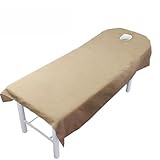 ZMCGNO Bezug für Massagebett Beauty Pink Massagebett Spannbettlaken Massagebehandlung Weiche Laken Spa SPA Bett Tischbezug Laken mit Loch Elastisches Massagetische Bezug Weiches(Camel)