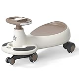 Wackelauto für Kinder mit leisem Rad für Jungen und Mädchen (Khaki)