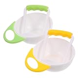 MOTHNUR 2 Sätze Multifunktionale Food Grinding Bowl mit Ergonomischem Griff Langlebig und Sicher für Brei Obst und Babynahrung Zubehör