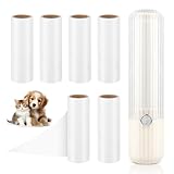 Fusselrolle, Extra Klebrige Fusselroller, Mini Tragbar Lint Roller zur Entfernen von Katzenhaaren, Hundehaaren von Kleidung, Sofas und Betten - 30 Blatt/Rollen (7 Rollen mit 1 Abroller)