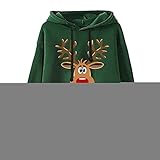 TBloevwlh Weihnachtspullover Damen Sweatshirts Rentier Rundhals Langarm Weihnachten Pullover Casual Christmas Sweat Oberteile Merry Christmas Sweatshirt Weihnachtspulli Teenager Mädchen Pulli Tops