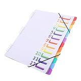 DEARMAMY Erweiterbarer Dokumenten organizer Fächer aus Robustem PP Kunststoff Wasserabweisender Ordner für Schule Büro und Zuhause Weißer Aktenhalter mit Praktischem Fächersystem