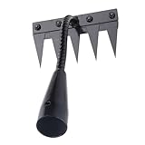 FewNvWa Gartenrechen Unkrautharke Handrechen Bodenlockerer Aus Robustem Stahl mit Scharfen Zinken für Effizientes Jäten für Hausbesitzer Und Hobbygärtner, 5 Zähne