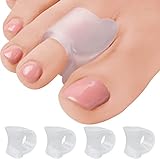 5 STARS UNITED Zehenspreizer für überlappende Zehen - 4er Pack transparente Gel Zehentrenner - Hammerzehen Korrektoren - Groß Toe Spacer für Hallux Valgus Korrektur, Schmerzlinderung