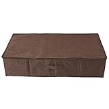 Dioche Unterbett-Aufbewahrungs-Organizer, Wasserfest, Faltbar, Stoff, Kleidung, Socken, Behälter mit Stabilem Deckel für Schlafzimmer, Schrank, Wohnheim, Kaffeefarbe (L)