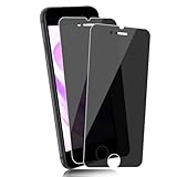 2 Stück Hartglas für iPhone SE 2020/8/7/6/6S, Anti-Spion, hohe Empfindlichkeit, Displayschutz 9H, strapazierfähig, für iPhone SE, Glas, HD, blasenfrei, 3D, Full Spy Displayschutzfolie