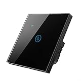 WiFi Warmwasserbereiter Schalter Tauchsieder Smart Timer Schalter Sprachsteuerung Smart Boiler Button Schalter mit Sprachsteuerung Touchscreen (Schwarz)