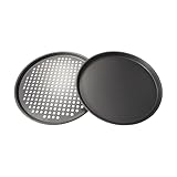 VICASKY Edelstahl Pizzablech Gelocht Multi funktional Backblech Für Pizza Kuchen Brot Antihaftbeschichtet Leicht Zu Reinigen Backform Für Ofen Und Grill