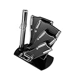 Garneck Acryl Messerblock Fanförmig Messerhalter Küchenorganizer Platzsparend Stabiler Messerständer mit Rutschfestem Sockel für Saubere Aufbewahrung von Küchenmessern