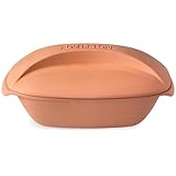 Römertopf Bräter CULINARIO für 4 Personen - 3 Liter Schmortopf mit Deckel aus Keramik – Zum Schmoren, Braten und Dampfgaren - Backofengeeignet