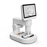 BEAVERLAB Mikroskop für Kinder, 4,3' IPS digitales Mikroskop 100X-1600X, 1080P HD Taschenmikroskop für Kinder mit 8 einstellbaren LED-Lichtern, Kompatibel mit PC/TV, für Anfänger, 32GB Speicherkarte