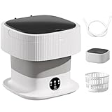 Faltbare Mini Waschmaschine 12L – Tragbare Kleine Mobile Waschmaschine mit 3 Waschmodi, Abflussrohr & Schleuderkorb – Kompakt, Leise & IPX4 Wasserdicht – für Reisen, Apartments & Camping (EU-Stecker)