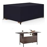 420D Wetterfeste Abdeckung für Terrassentisch, rechteckig, Möbelschutz, 150 x 70 x 85 cm, langlebig, wasserdicht, für Deck, Rasen und Garten