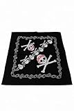 Schwarzes Bandana Halstuch mit Totenköpfen & Ketten – Gothic Rock Kopftuch, Tuch & modisches Accessoire für Freizeit & Festival