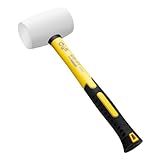 CCLIFE Gummihammer Weiß 680g Zertifiziert durch TÜV und GS Gummi hammer mit zwei Seiten, D=60 mm Schonhammer für Bodenleger und Fliesen