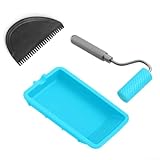 Yhenlovtt Wiederverwendbares 3-teiliges Silikonfarben-Set mit Rollpinsel und Farbwanne für DIY-Projekte und professionelle Lackierwalze, Pinselset