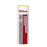 WILSON Badminton-Ball, Championship Shuttlecocks, 6-er Dose, 78 Grains, Gelb, Kunststoff/Naturkork, WRT6044YE78, Einheitsgröße