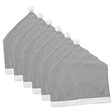 Levemolo 6 Stück Teiliges Weihnachtsstuhlbezüge aus Grauem Strapazierfähigem Vliesstoff Abnehmbare Schutzbezüge für Stuhllehnen Passend für Esszimmer und Küche Festliche Dekoration