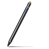 Aktiver Stylus Stift für Touchscreen 2 in 1 Präzisions Kapazitiver Stylus Pen Feine Spitze 1,5 mm Stylus Aktiv Kapazitiv für iPad iPhone IOS Samsung Lenovo Huawei Android Touchscreen Tablet, Schwarz