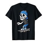 Skater Skelett Skateboard Totenkopf Skull für Kinder T-Shirt