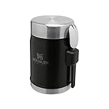 Stanley Classic Legendary Thermobehälter Für Essen Mit Göffel 400 ml - Hält 7 Stunden Heiß Oder Kalt - Edelstahl Warmhaltebehälter - BPA-Frei - Spülmaschinenfest - Matte Black