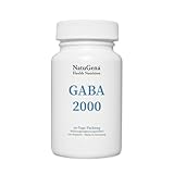 NatuGena GABA 2000, Gamma-Aminobuttersäure 2000mg, Neurotransmitter im zentralen Nervensystem, 120 Kapseln (1 Monats Packung)