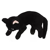 Toyvian Plüschtier Geburtstagsgeschenk für Realistische Plüschkatze realistische Schwarze ausgestopfte Katze Plüsch-Katzenspielzeug gewichtetes Stofftier Kuscheltier Schwarze Katze