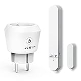 Funk Abluftsteuerung Dunstabzugshaube, ASOFTY Fensterkontaktschalter mit Funksteckdose und Kompakt Magnetischer Kontaktschalter, Modus Einstellbar, für Dunstabzugshaube, Offene Feuerstelle, Kaminen