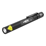 ANSMANN Led Taschenlampe FUTURE T120 Mini Stiftleuchte, 130 Lumen, Spritzwassergeschützt, Clip, kleine Penlight inklusive 2 AAA Batterien, schwarz, 11,5 x 1,6 x 1,6 cm