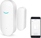 【WiFi Türfenstersensor】Smart Window Detector, Tuya Smart Alarm mit kostenloser Benachrichtigung, Smart Home Sicherheitssystem, kompatibel mit Alexa Google Home (1 Pack)