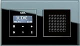 Badradio RDS Unterputz-Radio Schwarzglasoptik mit Lautsprecher und Esprit Glasrahmen