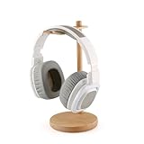 Plyisty Kopfhörerständer für den Schreibtisch, Gebogener Kopfhörerhalter aus Holz für den Schreibtisch mit Stabiler Basis, Universeller Over-Ear-Headset-Ständer für die Meisten Headsets