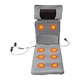 Massagematte | Massagematte Ganzkörpermassage | Massagekissen mit Heizung | 20 Massageköpfe & 10 Vibrationsmotoren | 9 Modi | Für Nacken, Rücken & Schultern | Inkl. Fernbedienung