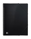 Oxford Ring-Mappe A4, Urban, Präsentations-Sichtbuch mit 40 Hüllen, Kunststoff, schwarz, 1 Stück