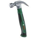 Bosch Klauenhammer 340g/12oz (Große Schlagfläche; Robuster, harter Kohlenstoffstahl; V-förmige Klaue; Softgrip-Handgriff mit Glasfaserkern für komfortables Arbeiten mit geringer Vibration)